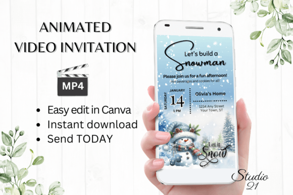 Animated Let's Build a Snowman Invite: A Festive Digital Delight