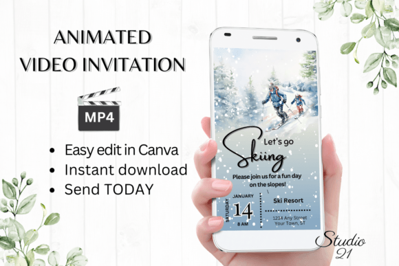Animated Ski Trip Invitation: A Modern Twist on Winter Gathering