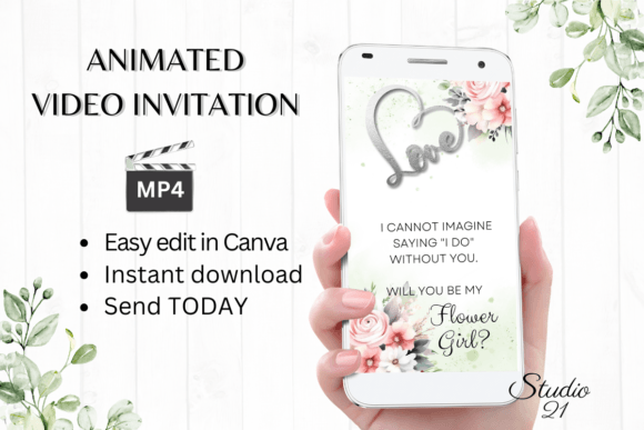 Pink Roses Flower Girl Proposal W3270FG: Elevate Your Invitations