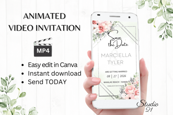 Pink Save the Date W2274: A Modern Approach to Invitations