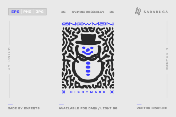 Snowman Nightmare: A Bold Vector Graphic for Edgy Designs