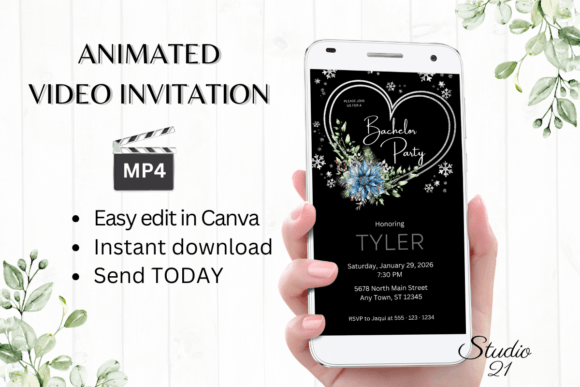 Winter Bachelor Party Invite W5259: The Ultimate Digital Template