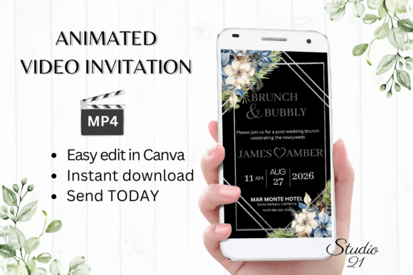 Winter Wedding Brunch Invite W9255: Effortless Elegance