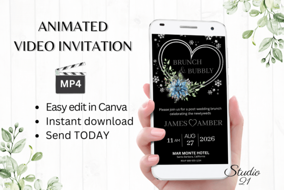 Winter Wedding Brunch Invite W9259: A Stunning Digital Template