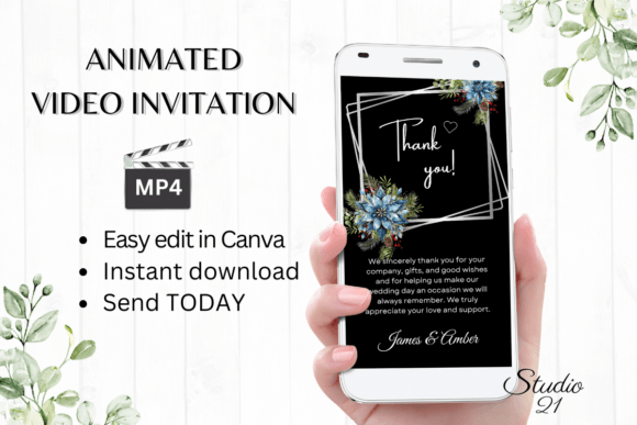 Winter Wedding Thank You W9253TU: A Modern Script for Elegant Design