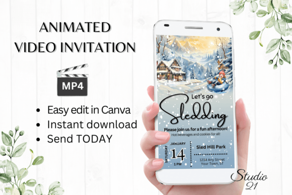 Winter Wonderland Invites: The Magic of Animated Sledding Templates